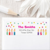 キャンドル誕生日紙吹雪差出人住所ラベル ラベル (インサイチュ)