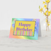 キャンドル誕生日 カード (黄色い花)