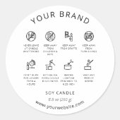 キャンドル警告のラベルキャンドル気にの指示 ラウンドシール (正面)