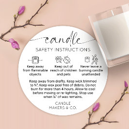 キャンドル警告のラベルスクリプモダント白黒 ラウンドシール