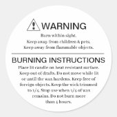 キャンドル警告のラベル ラウンドシール (正面)