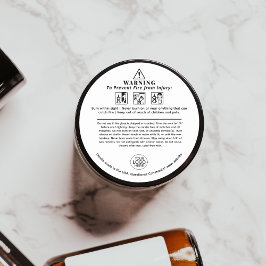 キャンドル警告の安全アイコンあなたのロゴラベルを追加 ラウンドシール