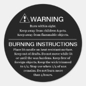 キャンドル警告ラベル ラウンドシール (正面)