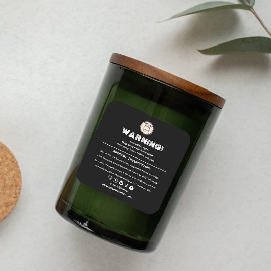 キャンドル警告製品のラベルデザイン スクエアシール