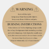 キャンドル警告製品のラベルデザイン ラウンドシール (正面)