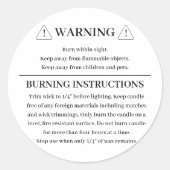 キャンドル警告製品のラベルデザイン ラウンドシール (正面)