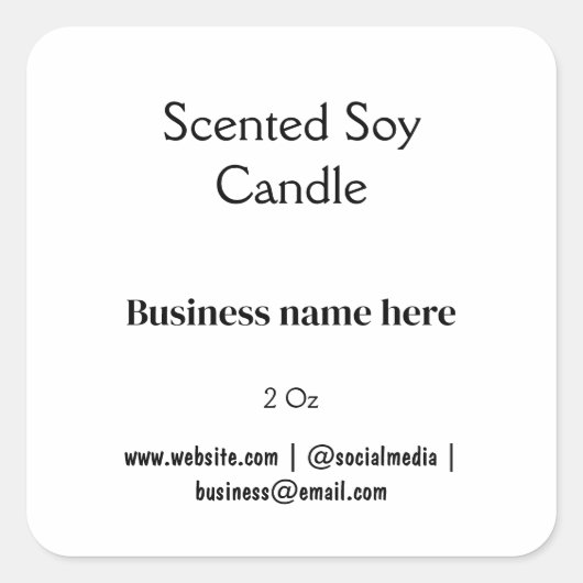 キャンドル追加q rコードビジネス スクエアシール (正面)