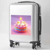 キャンドル鮮やか付お誕生日ケーキ シール (スーツケース)