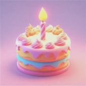 キャンドル鮮やか付お誕生日ケーキ シール (正面)