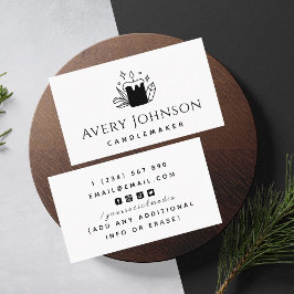 キャンドル&クリスタルジュエルキャンドルメーカークラシックホワイトキャンド 名刺