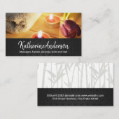 キャンドル&フラワーズデイスパ | 竹の背景 予約カード (正面/裏面)