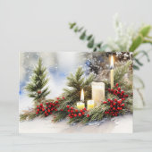 キャンドル ベリー 松の木 お手頃な クリスマス (スタンド正面)