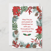 キャンドル&ポインセチア付きクリスマスグリーティングカード カード (裏面)