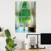 キャンドル – 窓の中の静物画 ポスター (ホームオフィス)