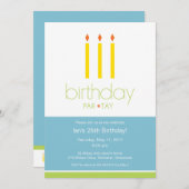 キャンドル 誕生日パーティー招待状 招待状 (正面/裏面)