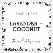 キャンドル | Soap |はちみつ商品ラベル四角ステッカー スクエアシール (正面)