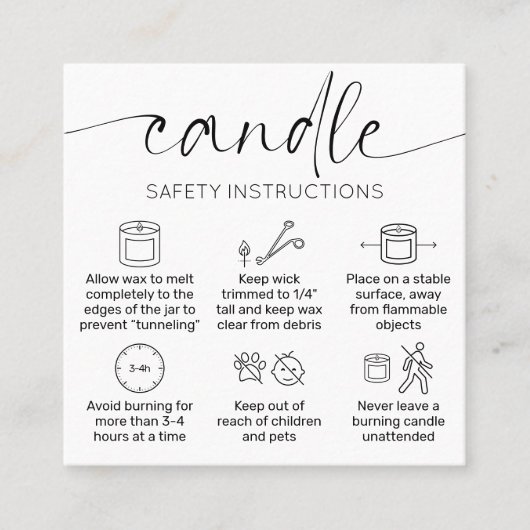 キャンド気にルエレガントサンキューカードScript Black スクエア名刺 (正面)