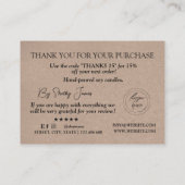 キャンド気にルクラフト紙 |ロゴカスタムありがとう 名刺 (裏面)