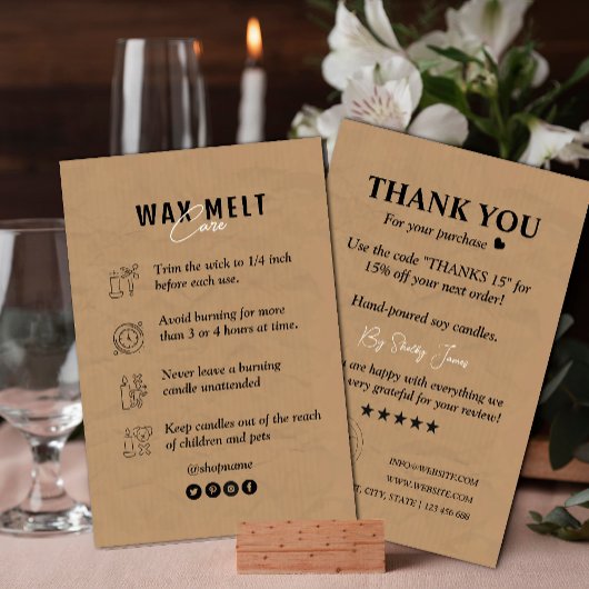 キャンド気にルクラフト紙 |ロゴカスタムありがとう 名刺