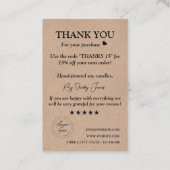 キャンド気にルクラフト紙 |ロゴカスタムありがとう 名刺 (裏面)