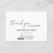 キャンド気にルサンキューカードロシンプルゴモダン 名刺 (裏面)