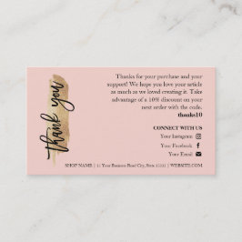 キャンド気にル金ゴールドグリアシックなスクリプトサンキューカード 名刺