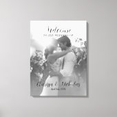 キャンバエレガントス結婚での写真のウェルカムサイン キャンバスプリント (正面)
