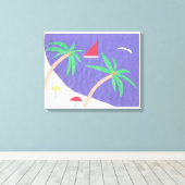 キャンバスとビーチシーン キャンバスプリント (インサイチュ (ウッドフロア))