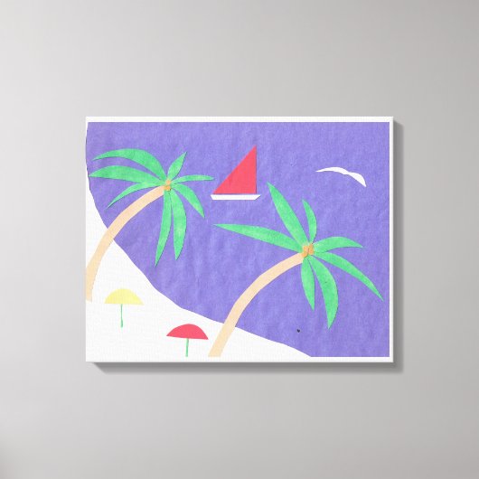 キャンバスとビーチシーン キャンバスプリント (正面)