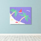 キャンバスとビーチシーン キャンバスプリント (インサイチュ (ウッドフロア))