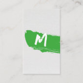 キャンバスにモノグラム絵を描グ・グリーンをブラシ 名刺 (正面)