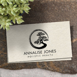 キャンバスに描かれた円草丸と盆栽 名刺