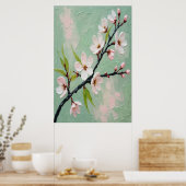 キャンバスに描かれた大輪の花々 春の花の油絵 ポスター (キッチン)