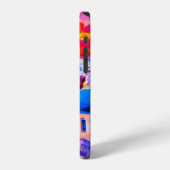 キャンバスに描かれた油絵。島の上の日没。M iPhoneケース (左側面)