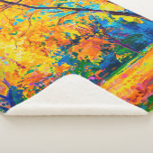  キャンバスに油絵。黄色い木。モダン芸術 シェルパブランケット (3/4)