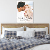 キャンバスに結婚写真のウェルカムサインが印刷されている キャンバスプリント (インサイチュ (寝室))