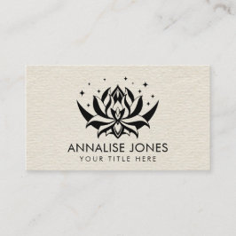 キャンバスに蓮の花と月 名刺