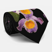 キャンバスのタイの紫色の蘭の油 ネクタイ (ロール)