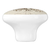 キャンバスのパステル調の金ゴールド生命の樹 セラミックノブ (側面)