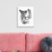 キャンバスのプリント11x14 CAT 2 B/W Orig。 アートワーク キャンバスプリント (インサイチュ (リビング))