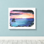 キャンバスのプリント14x11の日没のオリジナルのアートワーク キャンバスプリント (インサイチュ (ウッドフロア))