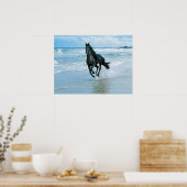 キャンバスのポスター黒馬 ポスター (キッチン)