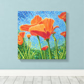 キャンバスのポピー印刷 キャンバスプリント (インサイチュ (ウッドフロア))