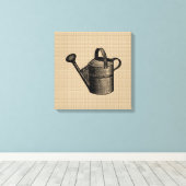 キャンバスのヴィンテージのじょうろ キャンバスプリント (インサイチュ (ウッドフロア))
