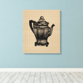 キャンバスのヴィンテージのコーヒーポット キャンバスプリント (インサイチュ (ウッドフロア))