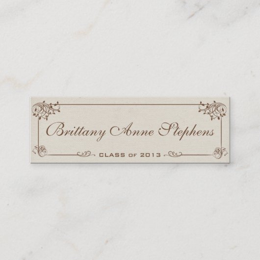 キャンバスの卒業名カードの挿入 コーリングカード (正面)