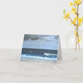 "キャンバスの正義からの海の4人の女の子"カード カード (黄色い花)