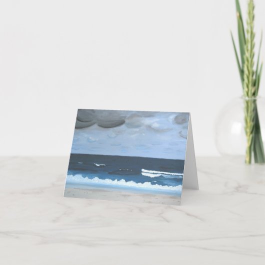 "キャンバスの正義からの海の4人の女の子"カード カード (正面)