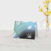 キャンバスの正義からの"平和"メッセージカード カード (黄色い花)