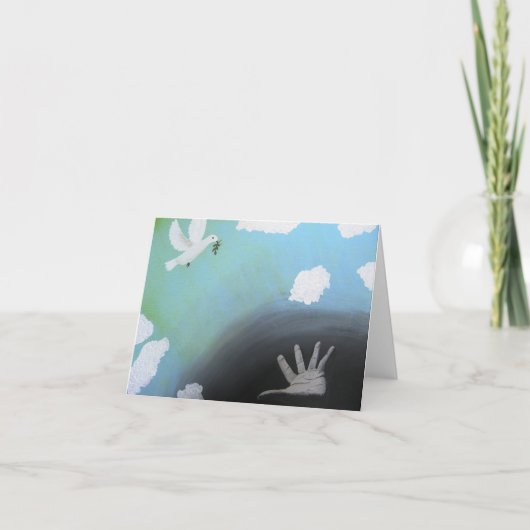 キャンバスの正義からの"平和"メッセージカード カード (正面)